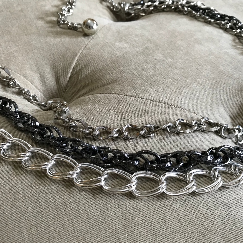 White House/Black Market Multi-colored, chain belt